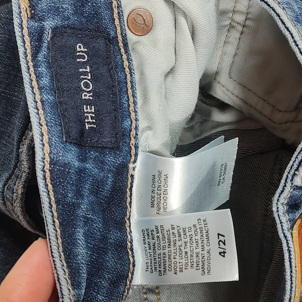 Lucky Brand The Roll Up Denim Jean Shorts Summer Womens Size 4/27 - Picture 5 of 10